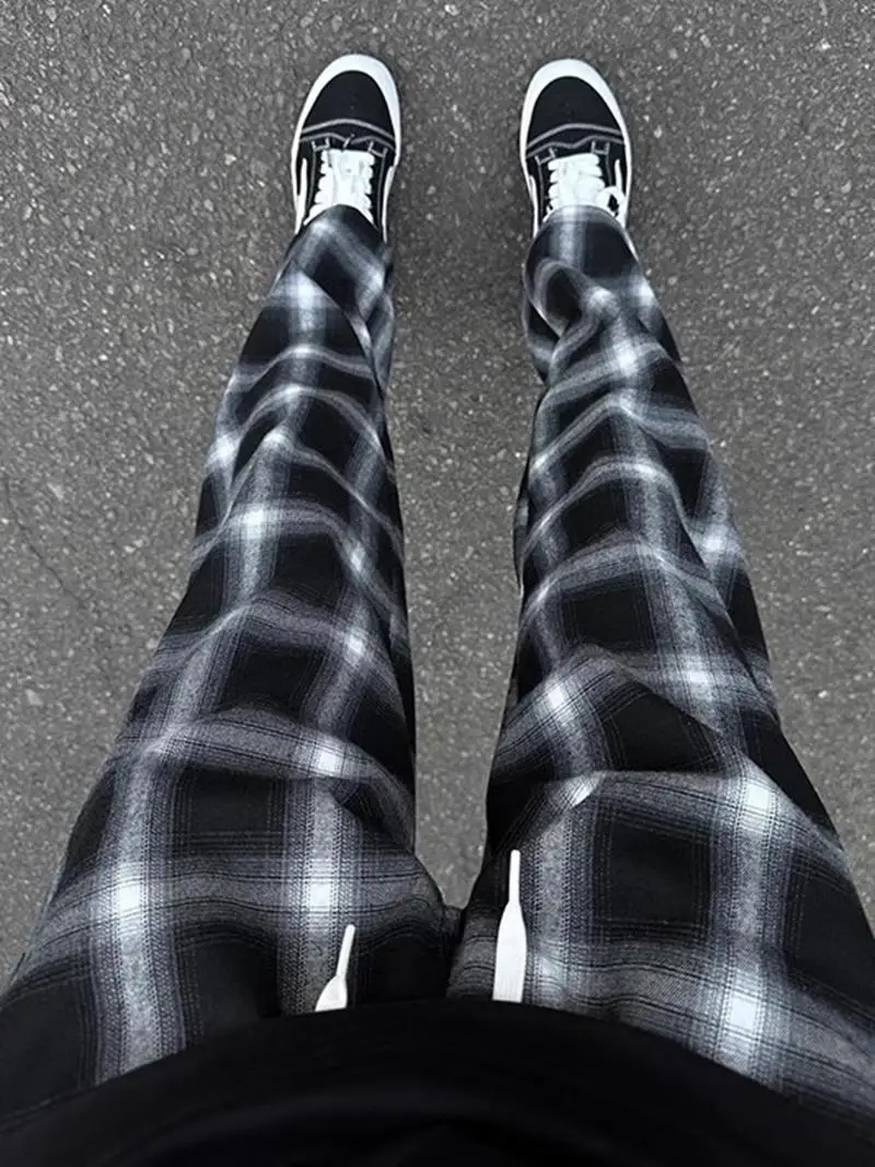 

Свободные мужские брюки в клетку, осенние повседневные спортивные брюки прямого кроя, дышащие, удобные, молодежные, энергичные, модные, трендовые