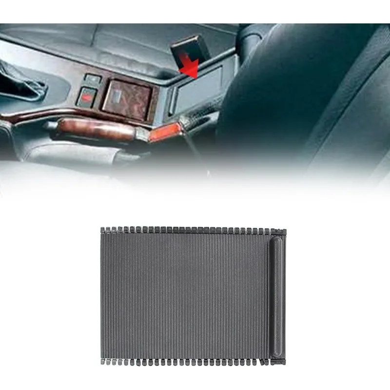 For BMW 5 Series E39 1995-2003 Car Center Console Cover Slide Roller Blind Cover Black Water Cup Holder Curtain 51168159698