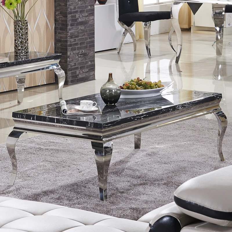 furniture Modern European marble coffee table stainless steel hotel ktv coffee table suitable for Style decoration