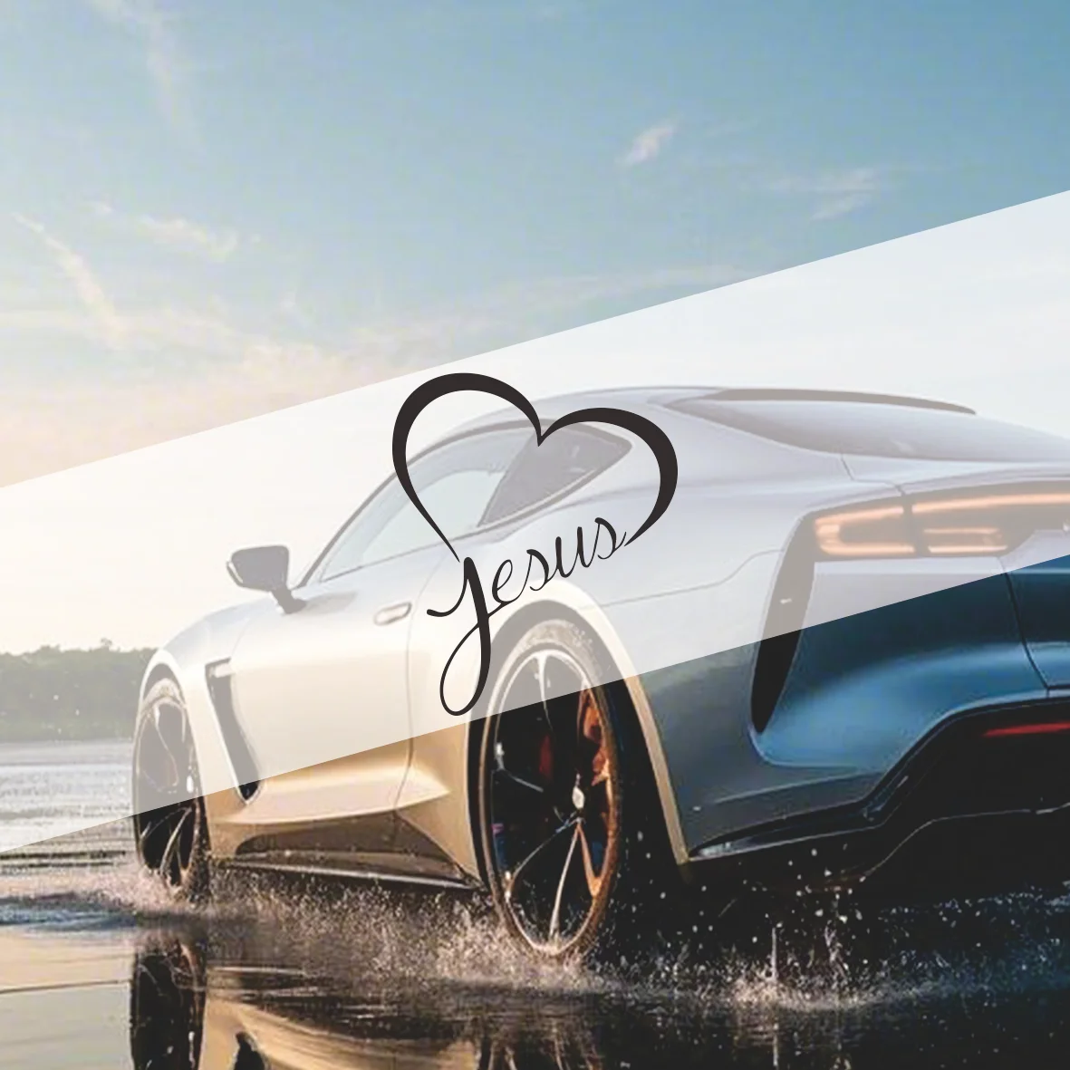 

2pcs 15x18CM Car interior stickers JESUS HEART Vinyl Decal Sticker for Car Window Wall Bumper God Love Christ Bible