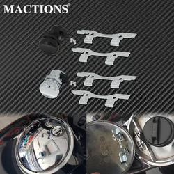 Motorcycle CNC Fuel Door Latch Push Button Gas Oil Cap Tank For Harley Touring Street Glide Electra Glide Road Glide 1992-2025