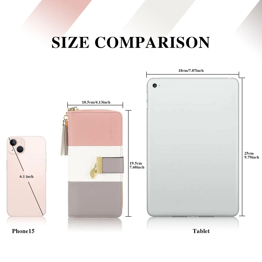 Latest model Fashion Zipper Wallets Womens large capacity Purses Handbags Coin Purse 9 Cards Holder PU Leather Billfold Wallet