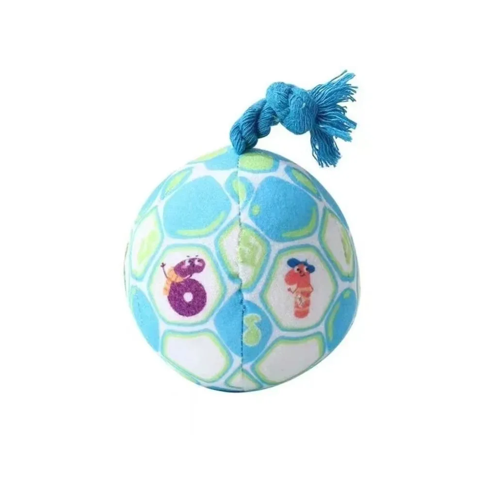 

PP Cotton Filling Dog Toy Ball with Rope Knot Ringing Pet Plush Sound Toy Bite Resistant Interactive Bell Doggy Disc Ball