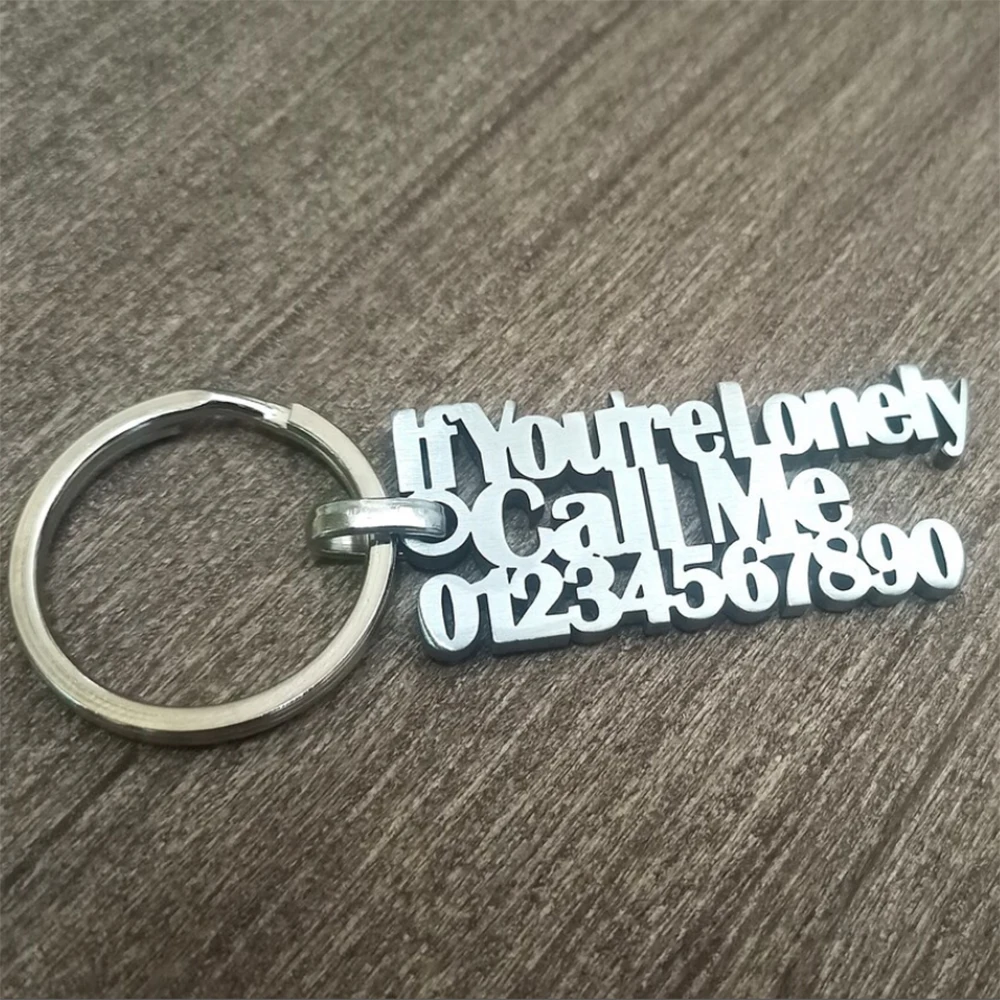 Personalized Stainless Steel Customized Keychain Name, Simple Keychain Pendant, A Portable Gift For Family Or Oneself