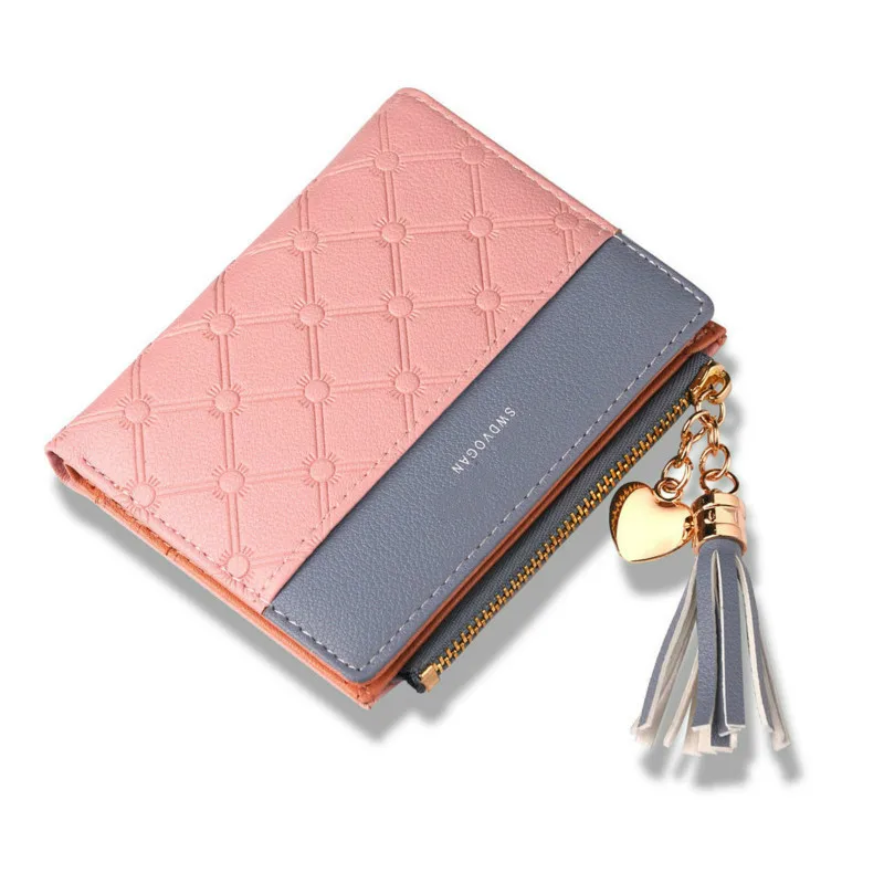 

Tassel Leather Wallet Women Small Luxury Brand Famous Slim Wallets Ladies Purses Female Short Zipper Purse Cartera Mujer