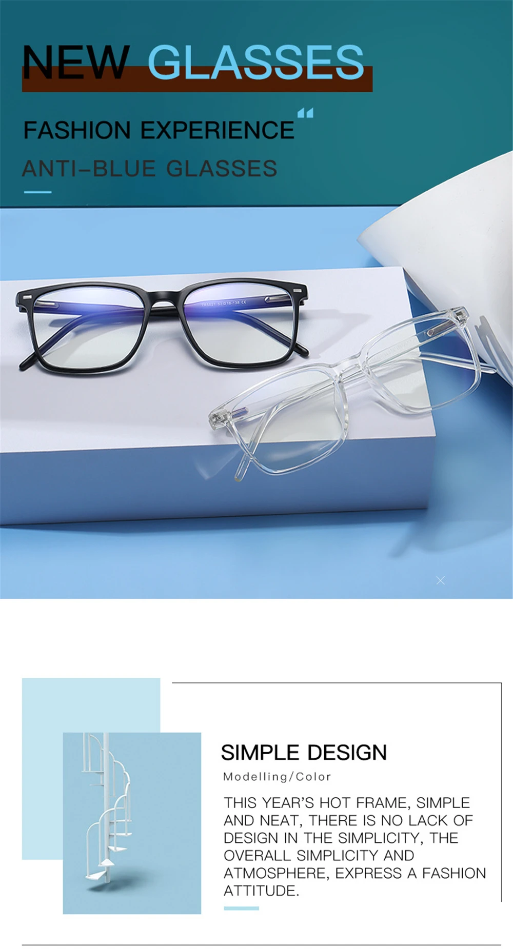 VIVIBEE Klassische quadratische Blaulicht-blockierende Herrenbrille, Computer-Gaming-Brille, TR90, schwarz, Anti-Ray-Brille, besserer Schlaf, klare Brille – Detail 4