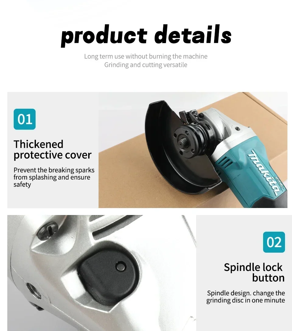 マキタ 100mm DGA404 ブラシレスリチウム電動アングルグラインダー 充電式切断機 ハイパワー研磨機