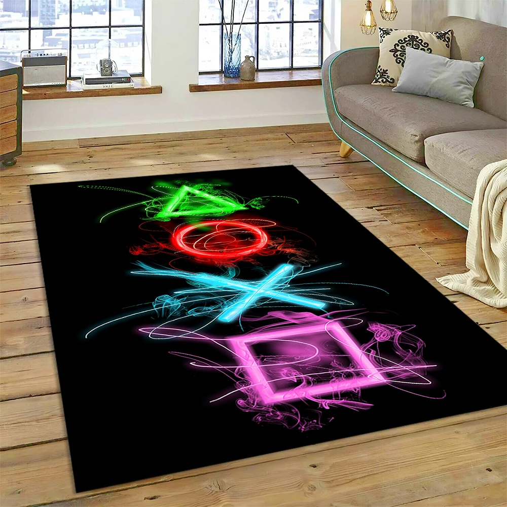 3D Gamer Game Gamepad Cartoon Carpet Rug for Home Living Room Bedroom Sofa Doormat Decor,Child Play Area Rug Non-slip Floor Mat