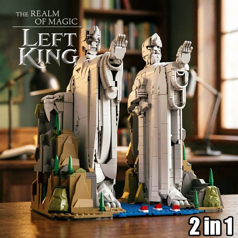 Creative MOC The Argonath Kit Pillar Of The kings Building Blocks Bricks Set MOC King Sculpture Model Toys For Boy Adult Gifts