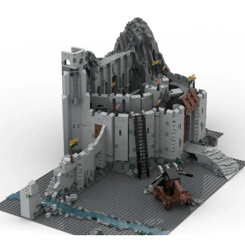 Anelli movie scene stronghold bricks military fortress castle blocks knight wizard moc architettura medievale mattoni regalo della fortezza