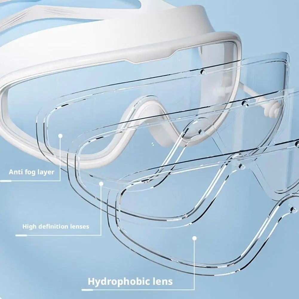 مكافحة الضباب نظارات السباحة للكبار مكافحة الضباب لا تسرب واضح رؤية واسعة نظارات السباحة بنين بنات بركة الشاطئ السباحة الملحقات #4