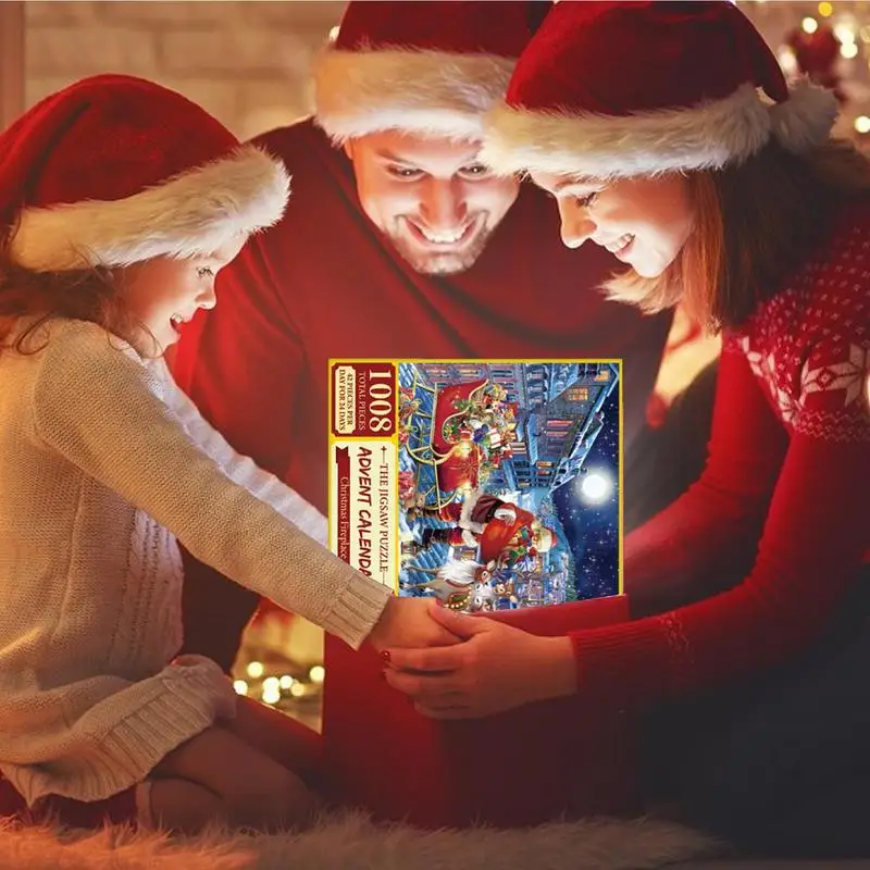 Christmas Countdown Advent Calendar Merry Christmas 2023 Jigsaw Puzzle Advent Calendar 1008 Pieces Countdown To Christmas Puzzle