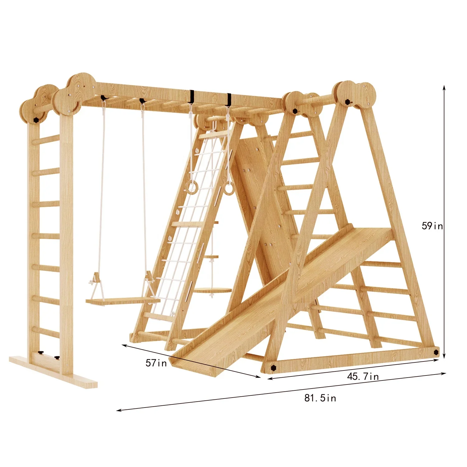 

Indoor kids Playground Outdoor Sports Equipment Toys Wooden Climbing Frame Children Toddler Picker Triangle With Ladder