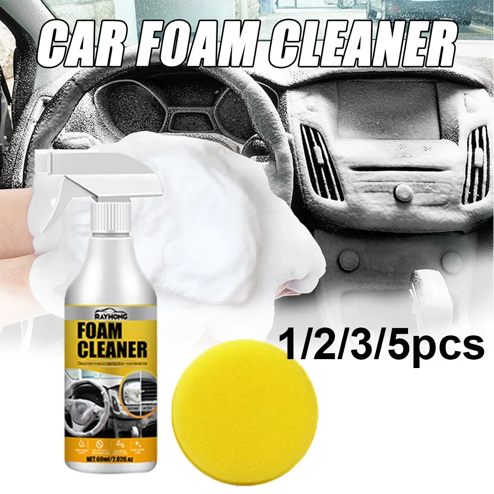 

1-5pcs 60ML Multi-Purpose Home Cleaning Tool Spray Foam Leather Cleaner Car House Leather Seat Decontamination Clean Foam Spray