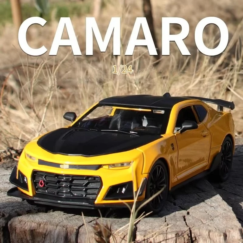 

1:24 Camaro Sports Car Alloy Car Toy Model Simulation Metal Sound Light Models Toys Children Gift Decoration Collection