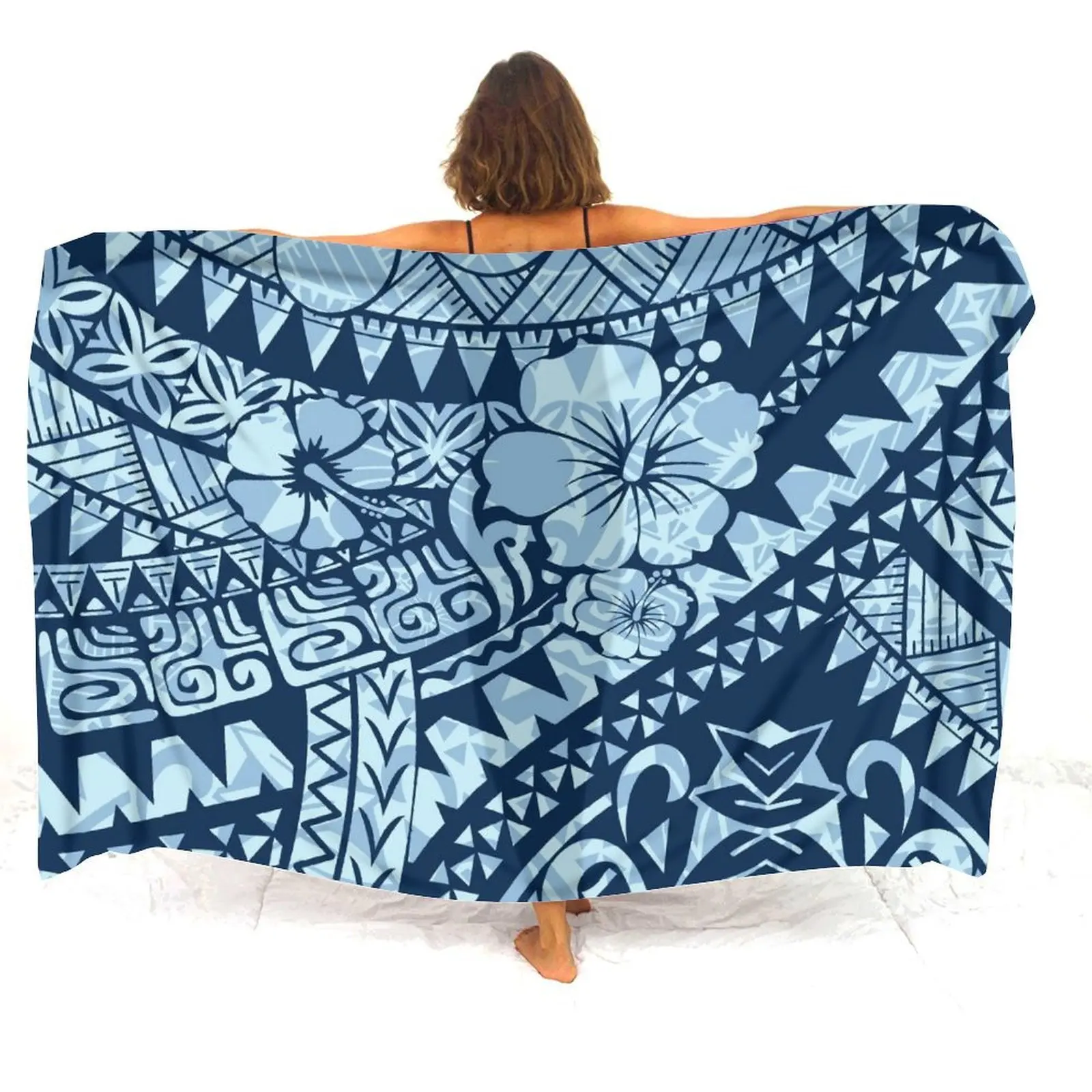 Polynesian Print - Customizable Women'S Sarong - Summer Beach Vacation Sun Protection Blouse - Fashionable Windproof Shawl