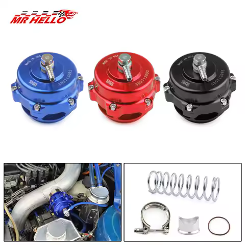 Universal Turbo Blow Off Valve 50mm BOV With Weld On Aluminum V-Band Flange 6PSI+18PSI Springs