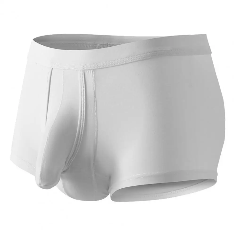 Men Underpants Elephant Nose Mid Waist High Elastic Boxer Briefs Breathable Anti-septic Moisture-wicking Men Underpants