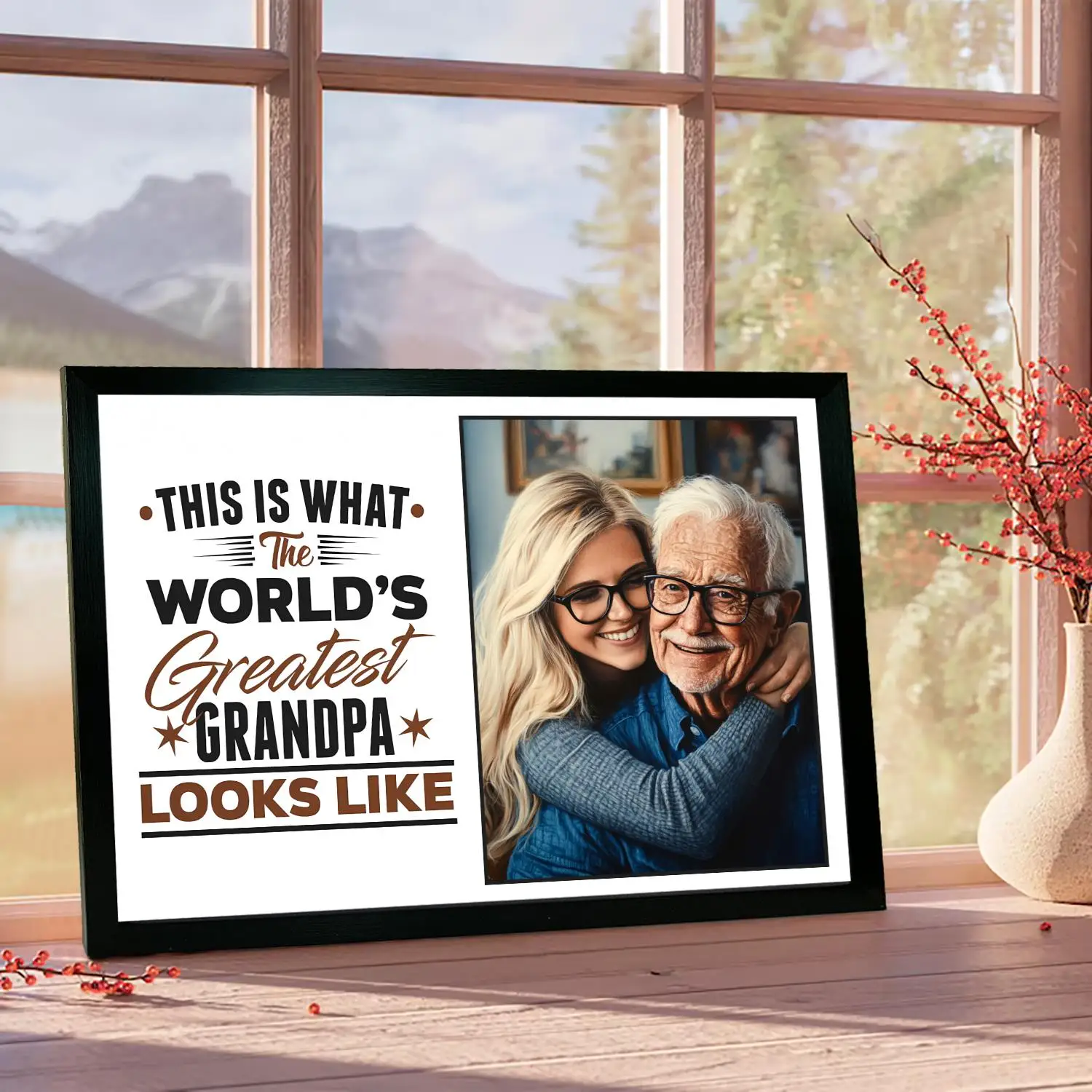 Custom Photo Print Canvas Personalized The World's Greatest Grandpa Personalized Gifts Grandfathers Gift Fathers Day for Papa