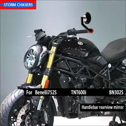 for Benelli 502C 752s BJ600 BN302S non-destructive installation of aluminum alloy CNC handlebar blue glass rearview mirror