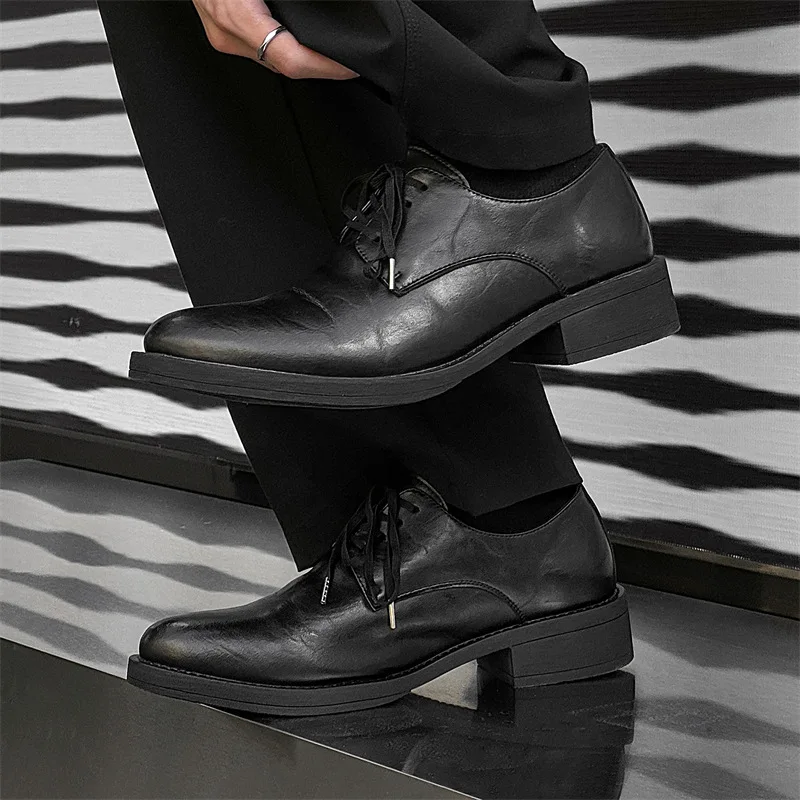 High Quality Men's Business Derby Leather Shoes Formal Dress Shoes for Wedding Office 2026 New Trendy Gentleman Oxford Footwear