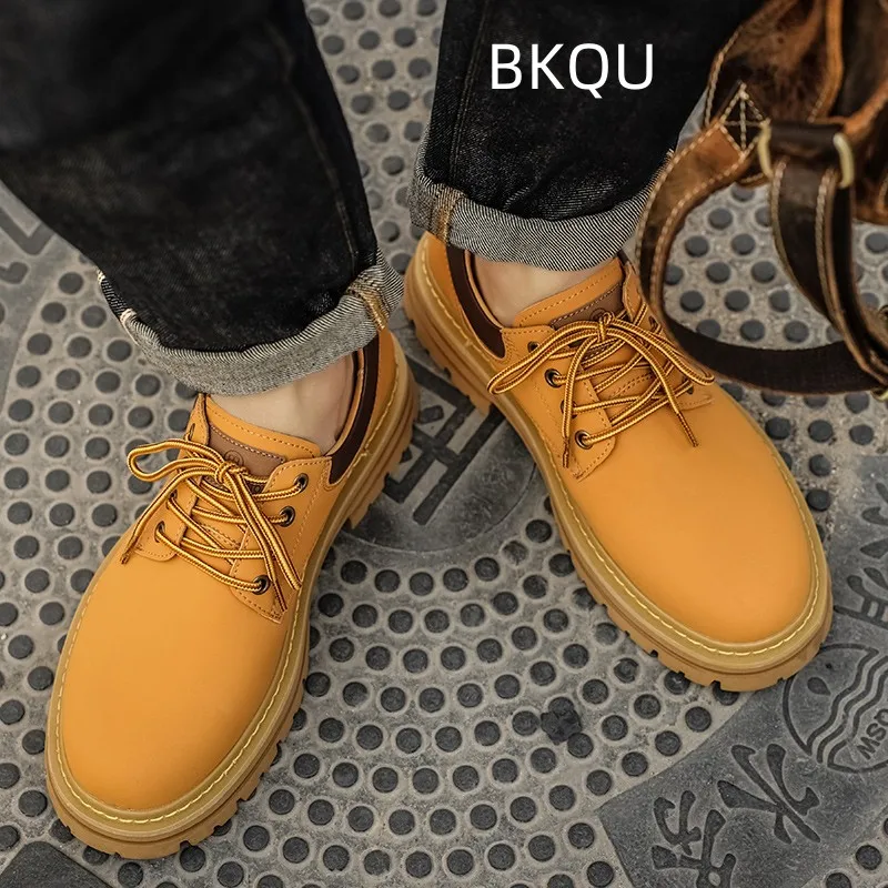 Low Cut Boots for Men Non-slip Round Toe Trendy All-match Fashion Wear-Resistant Breathable Casual Boots Spring Autumn Main