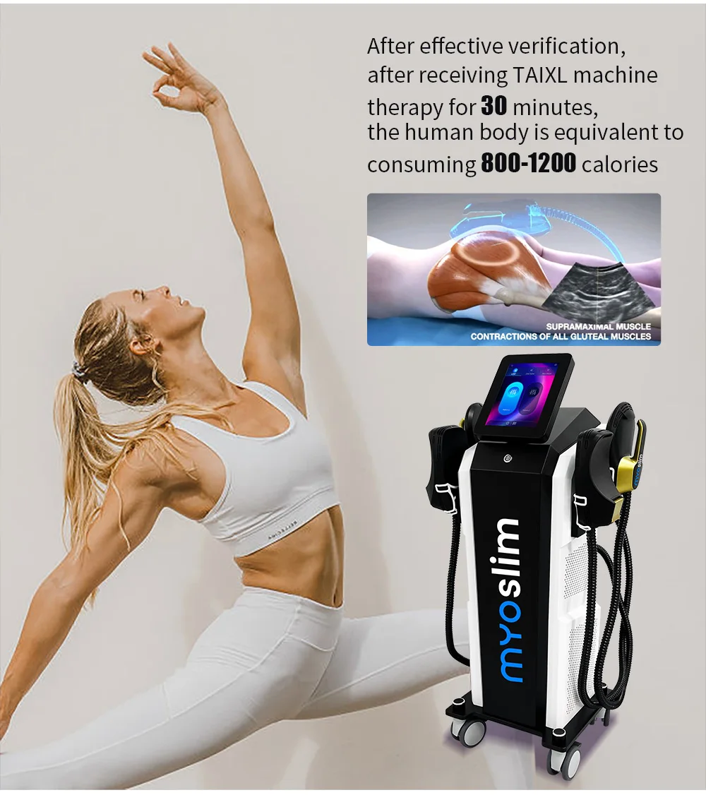 

EMSMYOSlim muscle shaping machine adds 4 new handles and pelvic stimulation pad for optional body shaping and weight loss