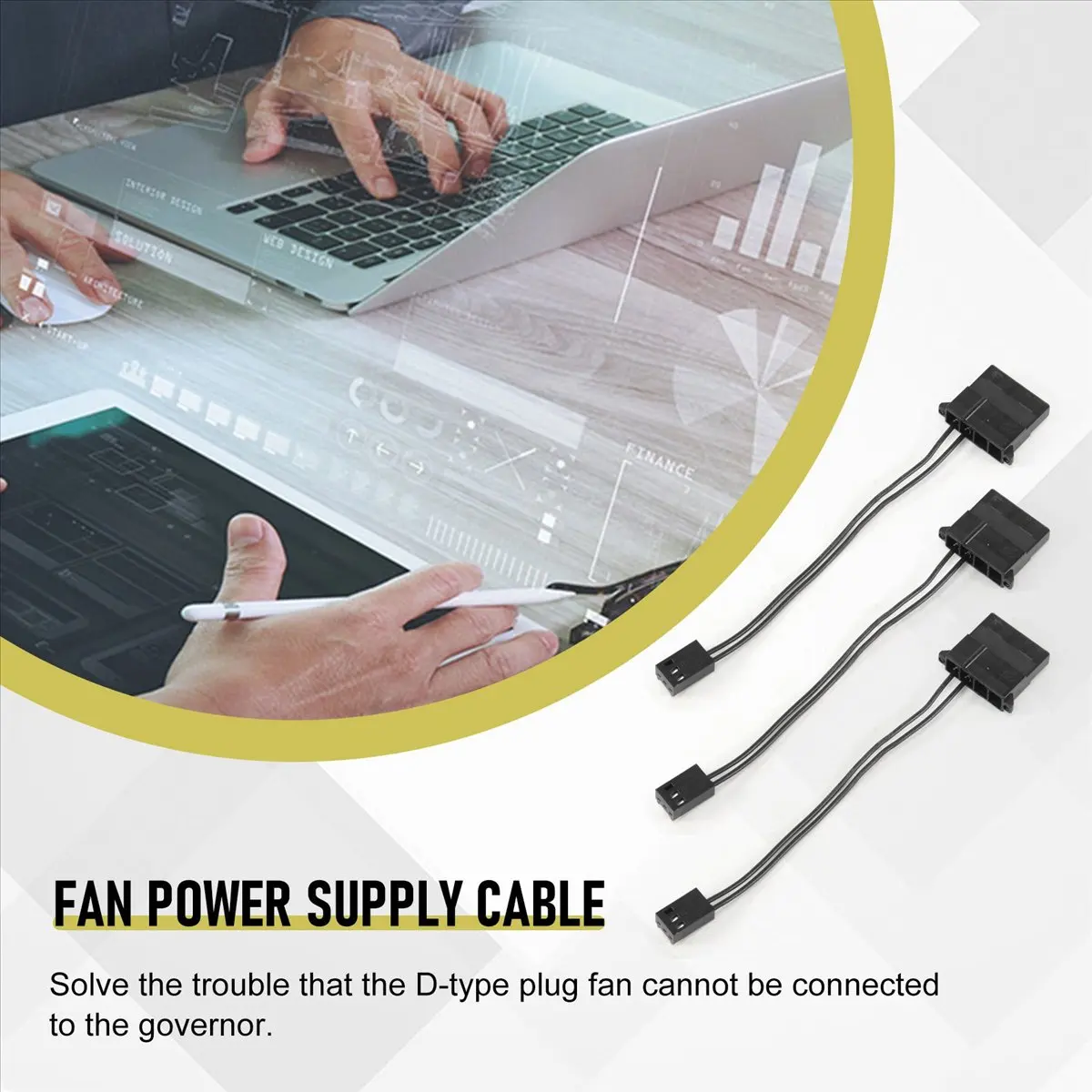 

High-quality PC accessories in Stock 5Pcs IDE to 3 Pin Fan Power Cable PC Cooling Convertor Cable