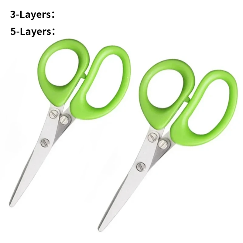 1pc/2pcs 새로운 스테인레스 스틸 3/5층 주방 가위, 고추, 양파 및 고수풀 절단 및 요리에 적합