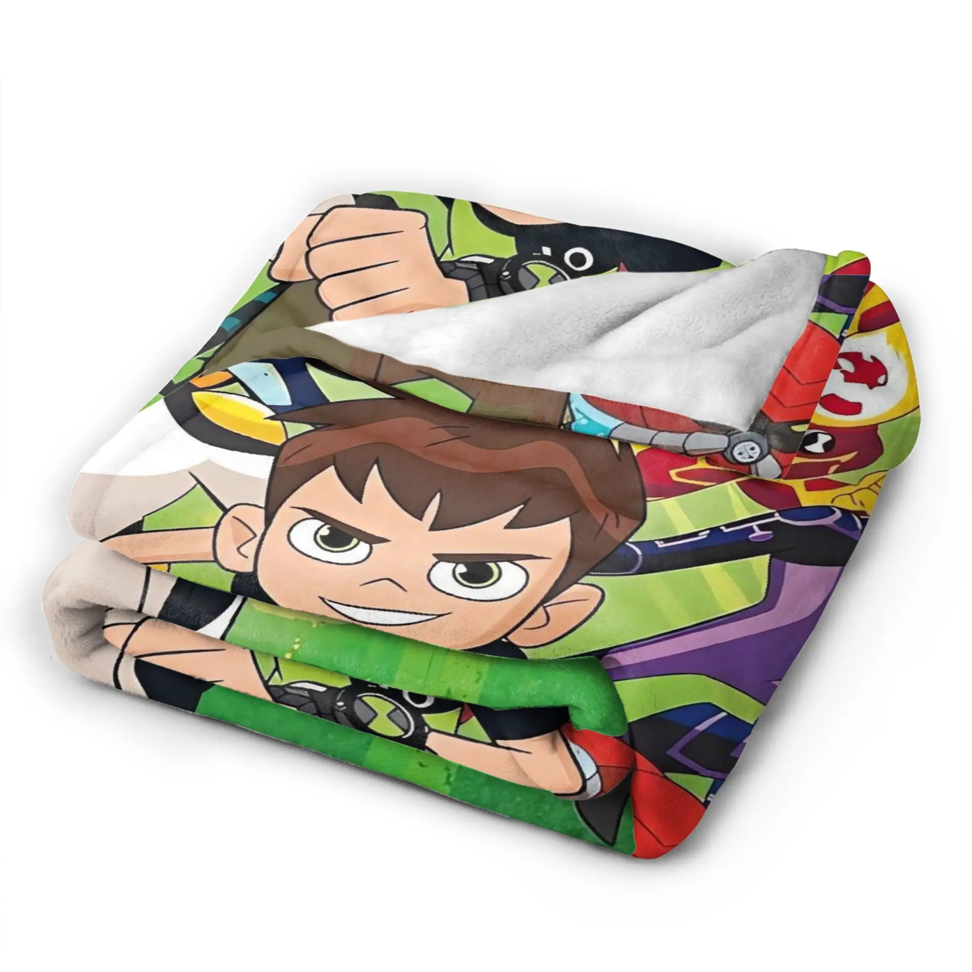 Ben 10 Omnitrix Flannel Blanket Winter  Soft Warm Throw Blanket for Kids Adult Outdoor Pattern Bedspread Sofa Bed Cover