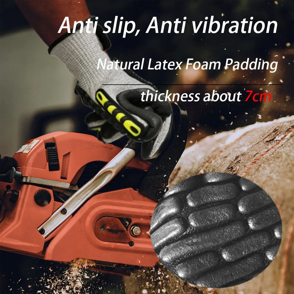 Gants de travail avec l\'hypothèse rembourrée en mousse, patchs TPR, protection, degré de coupe, anti-vibration, anti-impact, mécanique, isotos