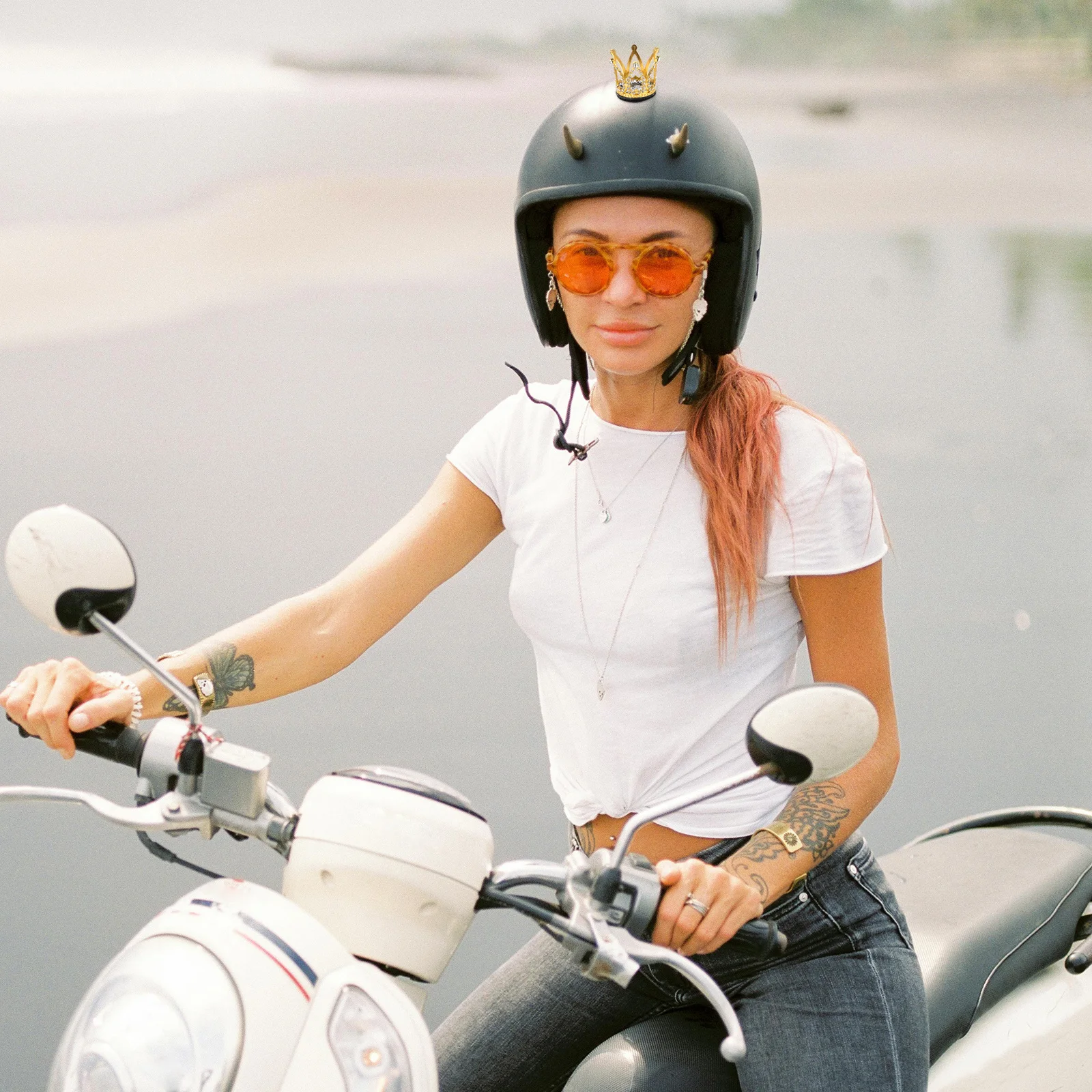 

Mini Decoration Stylish Ornament for Motorcycle Scooter Snow Helmets Women Riding Accessories