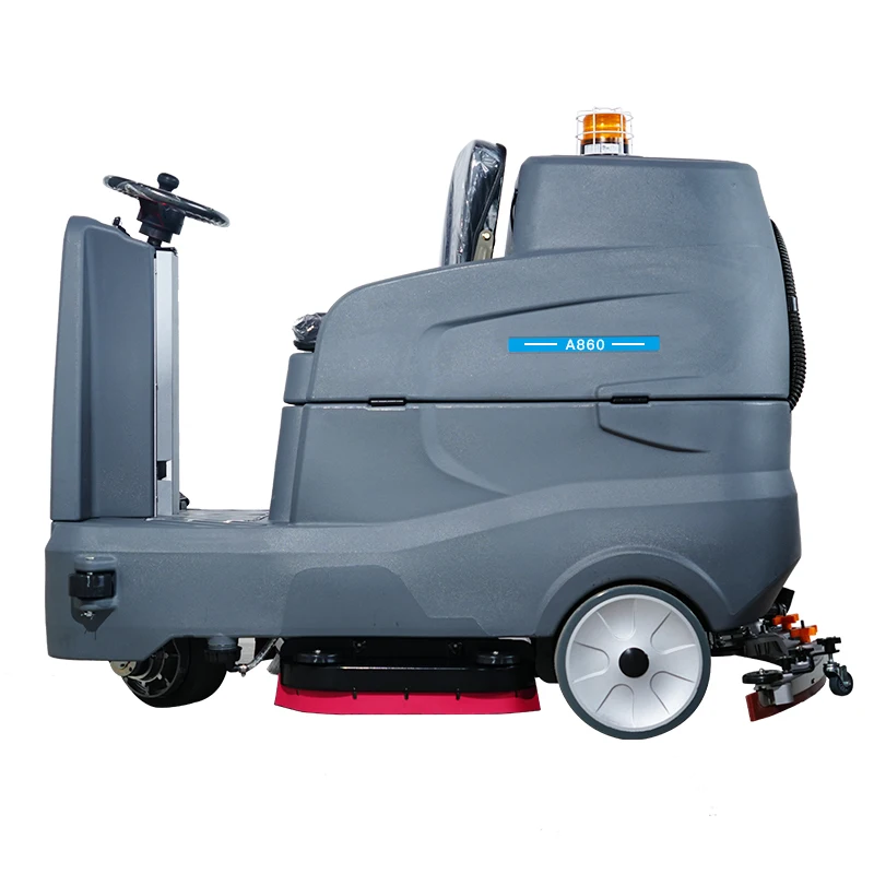 A860 Ride On Floor Sweeper Automatic Cleaning Machine Electric Floor Scrubber With Battery