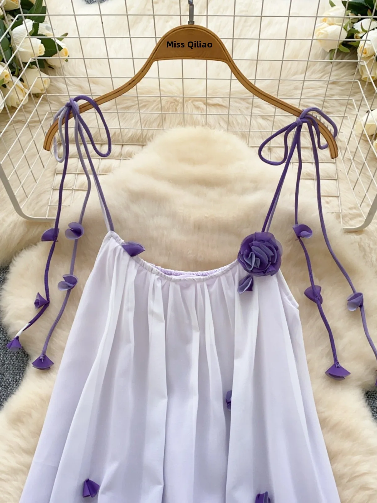 Vestido de Mujer con Deadado de Color Mo adual, Estampado Floral, Sin Tirantes, Falda Larga de Hada, Estilo Coreano, ...