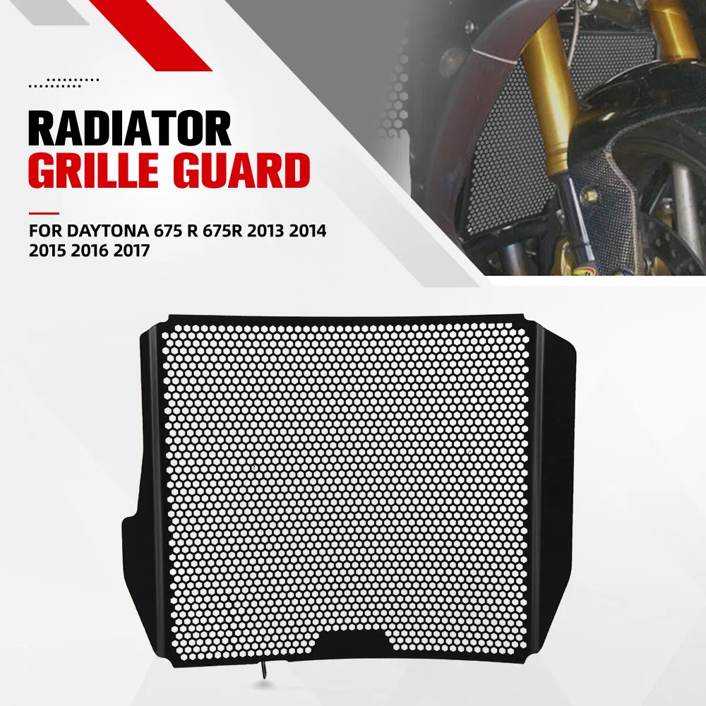 

Motorcycle Accessories Radiator Tank Grille Oil Cooler Guard Protection Cover FOR Daytona 675 R 675R 2013 2014 2015 2016 2017