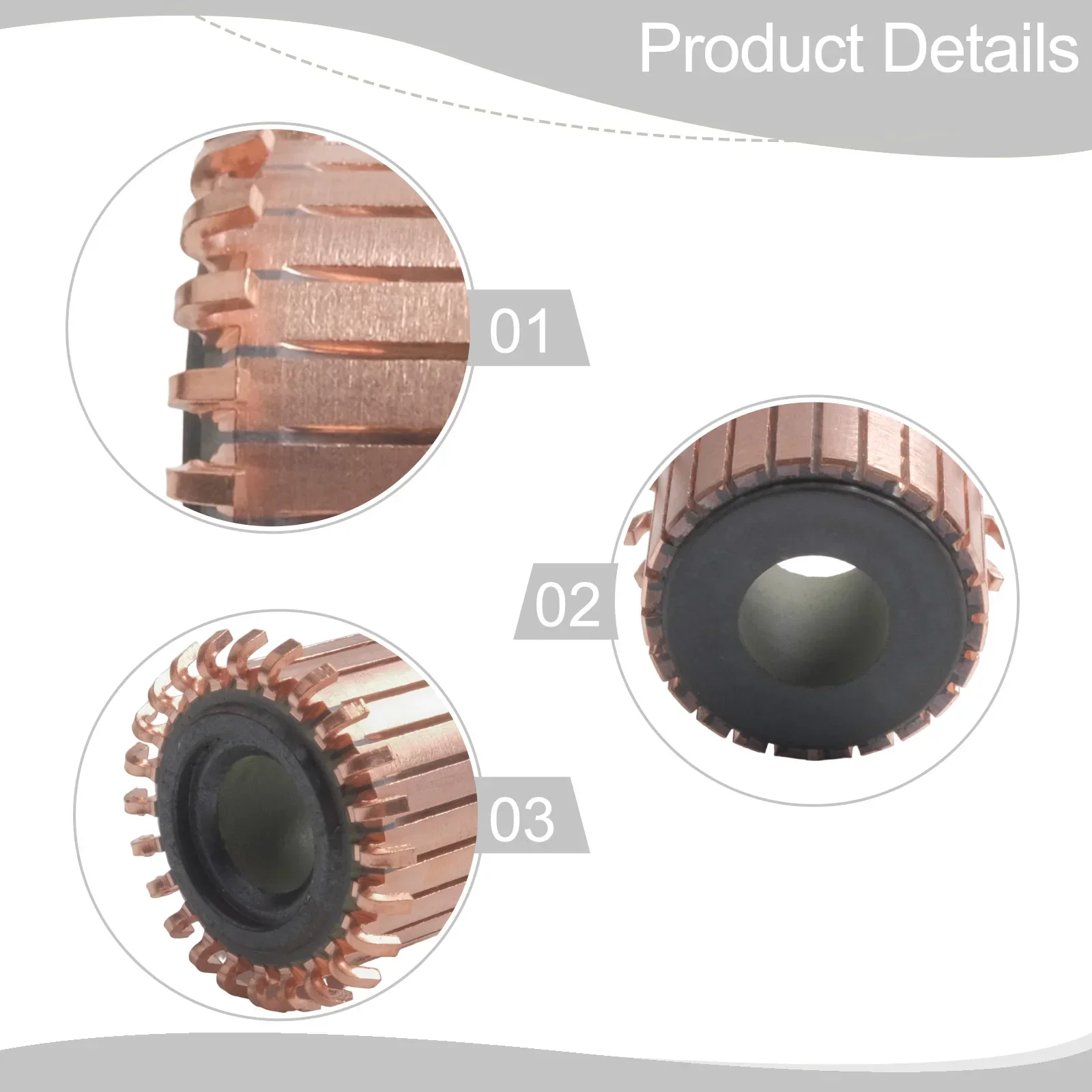 For Electrical Motors Electric Motor Accessory 24P Teeth Commutator Electric Motor Maintenance 24 Gear Teeth Easy To Install