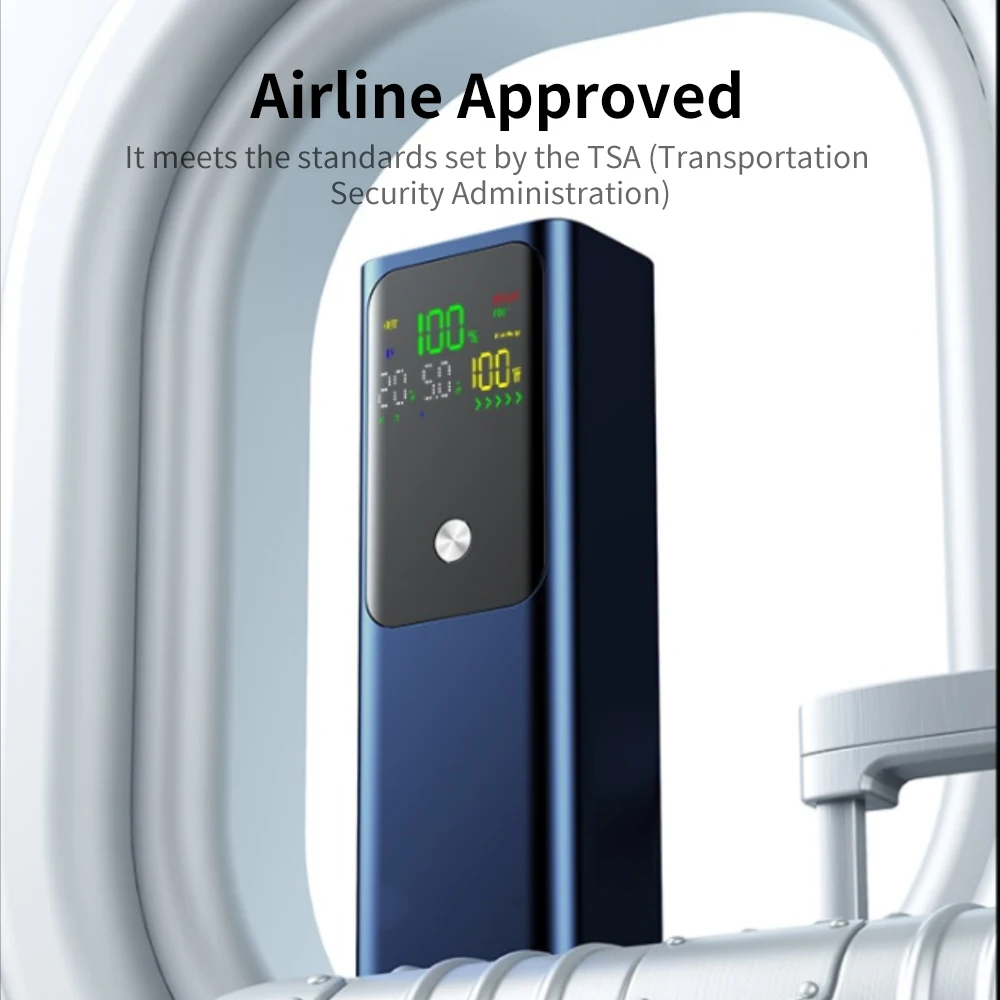 باور بانك محمول 100 وات 20000 مللي أمبير، شاحن كمبيوتر عالي الطاقة، مخرج USB، شاشة رقمية، يمكن استخدامه لأجهزة متعددة