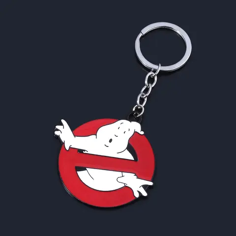 Supernatural Arrival Ghostbusters Keychain Red Ghostbusters death squads Keyring With Red For Women Men Jewelry Gift Chaveiro