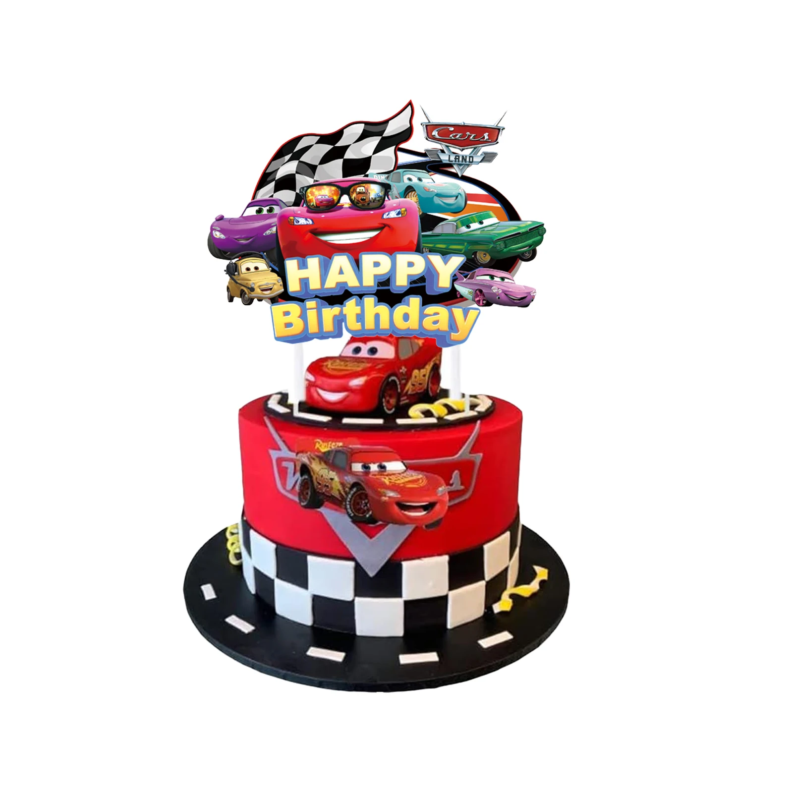 McQueen Cake Toppers Lightning McQueen Birthday Cake Decorations Boys CupCake Topppers For Kids Baby Shower Supplies Gifts