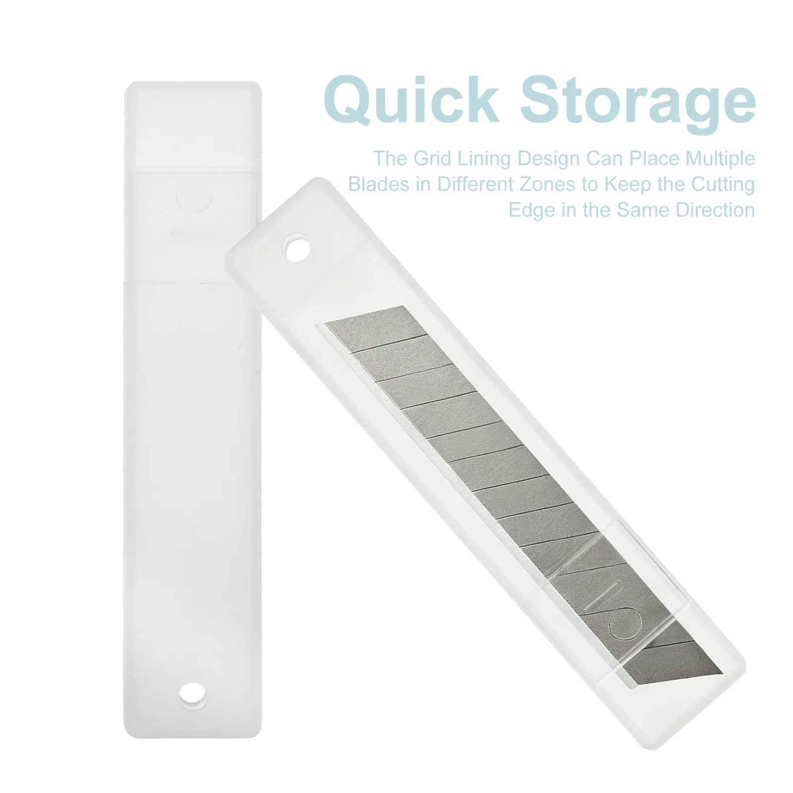 20Pcs Transparent Blade Storage Box Plastic Utility Blade Organizer Compact Mini Parts Organizer Portable Sewing Needles