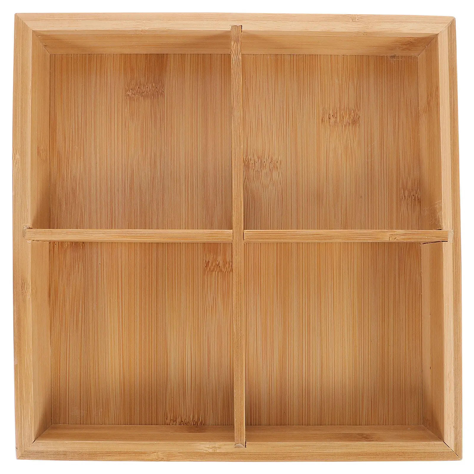 Bandeja de Bambú para Comida, Plato para Hot Pot, Gran Capacidad, Plato Dividido para Servir, Organizador de Frutas, Verduras y Bocadillos, Contenedor de Alimentos