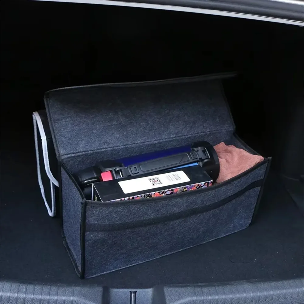 Dark gray car felt storage box, car storage bag, thickened soft felt storage box, household storage box