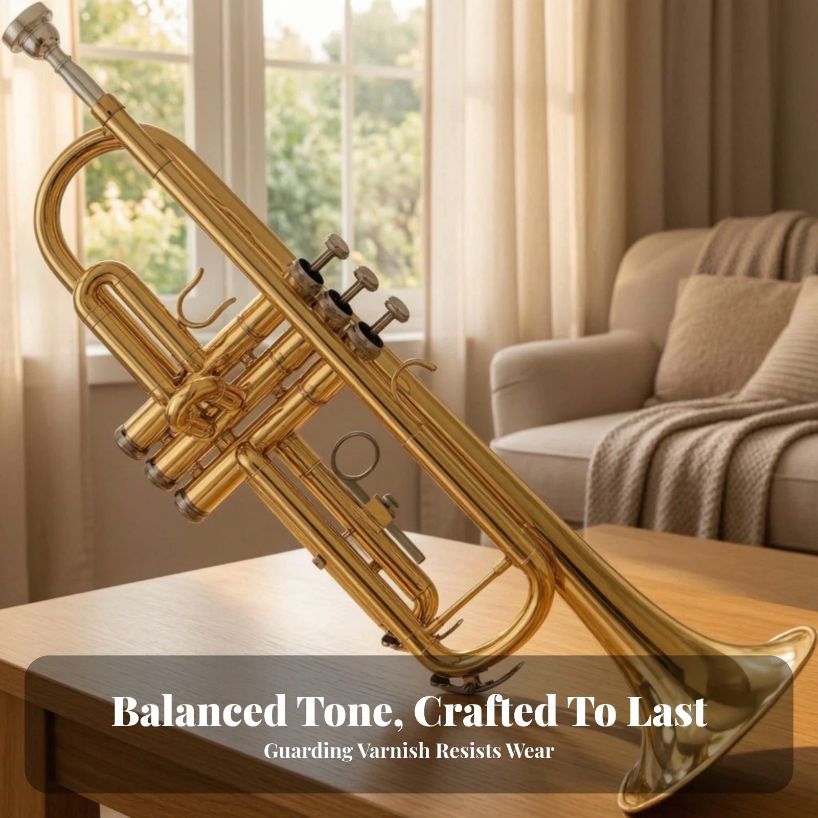 B-Flat Trumpet Rich Trumpet with Carrying Case Instrument Responsive Smooth for Students, Lessons, Rehearsals