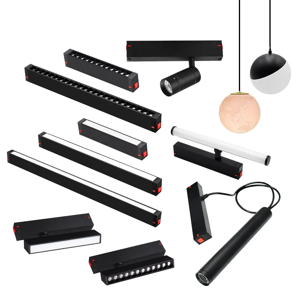 Commercial Tracklight 220V Magnetic Track Rail Tuya Smart Control CCT Dimmable Flood Grille Spot Lights Track Pendant Lamps