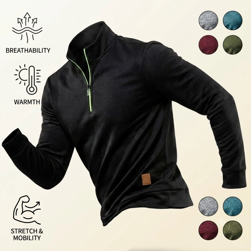 Men's Half Zip Pullover Lightweight Mock Neck Sweatshirt Casual Long Sleeve Polo Shirts Sport Sweatcoats Outdoor Work Hoodie Men