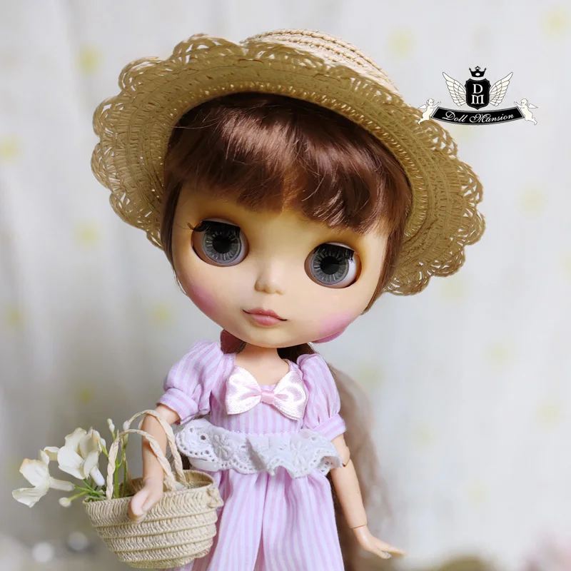 70cm 1/3 1/4 1/6 BJD Blythe Woven Flower shaped edge Straw Hat Sun Hat SD MSD YOSD Doll Dollfie DD EID MID SOOM DZ Accessories