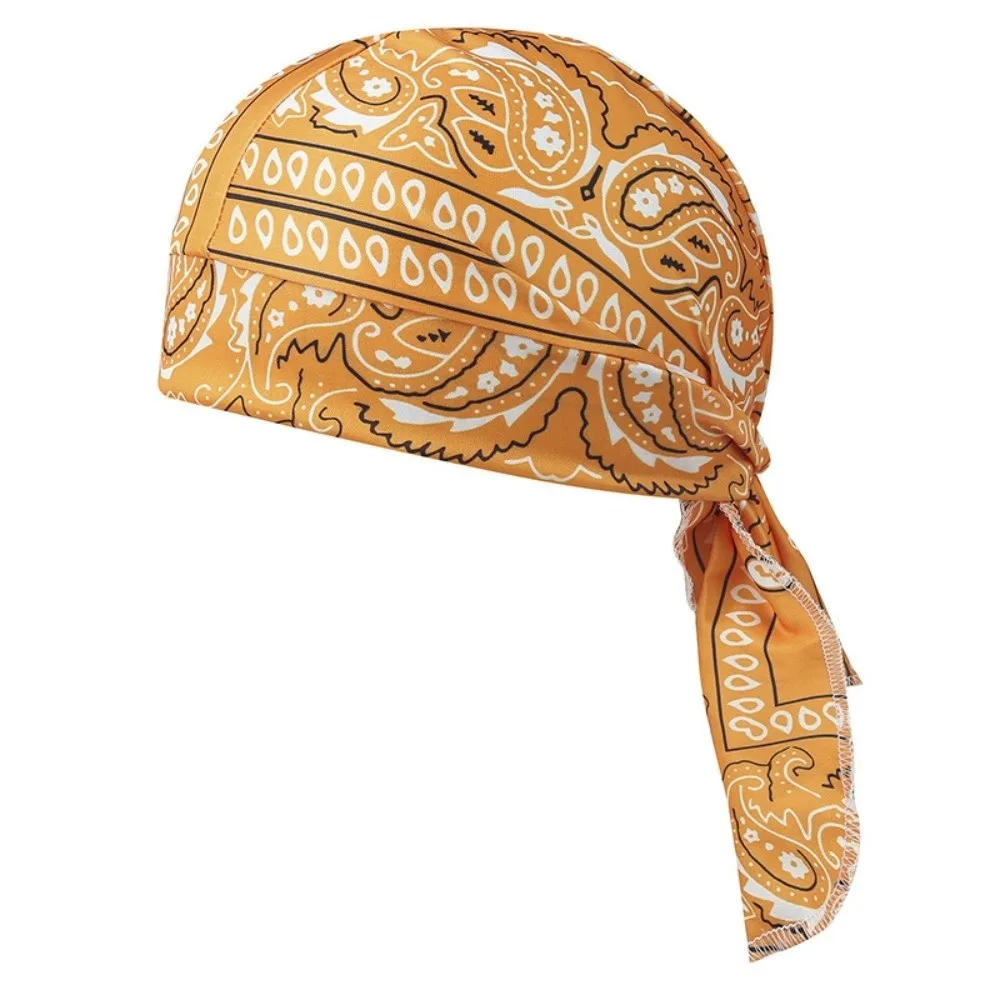 Paisley Print Hijab Caps Breathable Adjustable Bandana Headscarf UV Protection Quick Dry Cycling Head Wrap Running