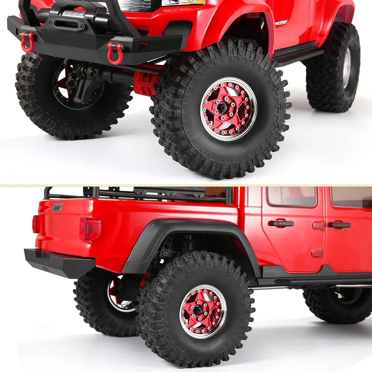 4PCS Aluminum 1.9 Inch Beadlock Wheels Rim Adjustable Offset Wheel Hub for 1/10 RC Crawler Car TRX4 TRX6 SCX10 GEN7 8 D90