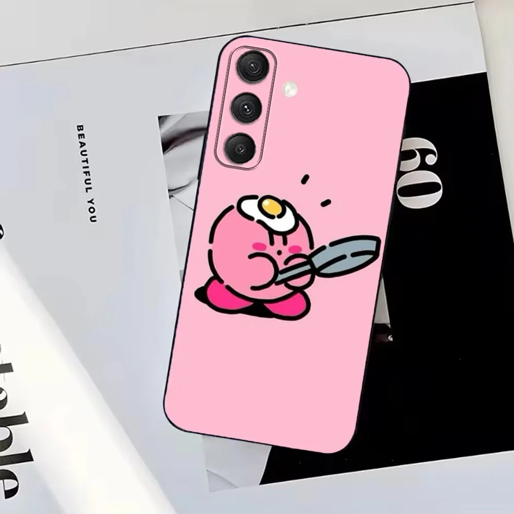CUTE K-Kirby GYM Etui na telefon do Samsung S25,S24,S23,S22,S21,S20,S10,Ultra,Plus,Lite,FE,Soft Silicone Black Cover