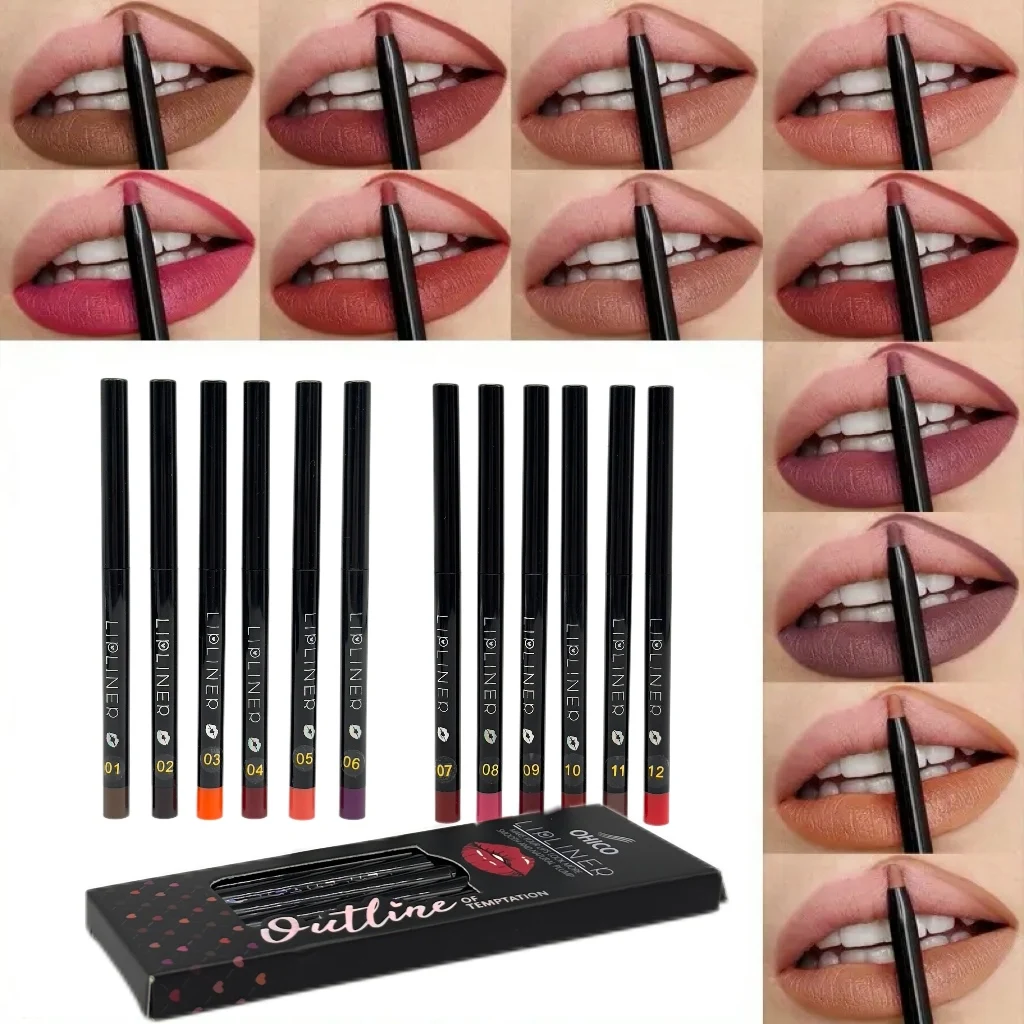 6-Piece Lip Liner Set, Matte Eyeliner Lip Liner, Long-Lasting Non-Fading Lip Liner Set